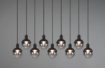 Immagine di Lampadario Lineare Moderno 9 Luci E14 Vetro Nero Mela Trio Lighting