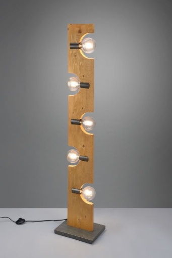 Picture of Piantana Rettangolare Legno Naturale 5xE27 Tailor Trio Lighting