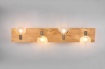 Immagine di Plafoniera Base Rettangolare Legno Naturale 4 Portalampada E27 Tailor Trio Lighting