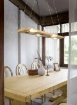 Immagine di Sospensione Rettangolare Legno Naturale 4xE27 Tailor Trio Lighting