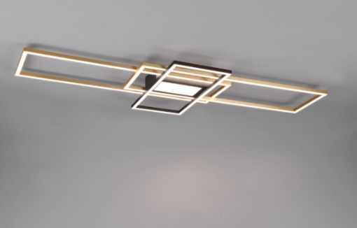 Immagine di Plafoniera Rettangoli Ottone Led Dimmer Cambio Colore Irvine Trio Lighting