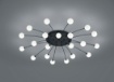 Immagine di Grande Plafoniera Bullet Nera 21 Led Sfere Vetro Bianco Ø100 cm Trio Lighting