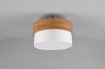 Immagine di Plafoniera Bordo Legno Naturale e Paralume Tessuto Bianco Seasons Trio Lighting