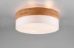 Immagine di Lampada Soffitto Bordo Legno Naturale e Paralume Tessuto Bianco Seasons Trio Lighting