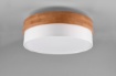 Immagine di Lampada Soffitto Bordo Legno Naturale e Paralume Tessuto Bianco Seasons Trio Lighting