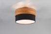 Immagine di Plafoniera Bordo Legno Naturale e Paralume Tessuto Nero Seasons Trio Lighting