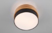 Immagine di Plafoniera Bordo Legno Naturale e Paralume Tessuto Nero Seasons Trio Lighting