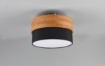 Immagine di Plafoniera Bordo Legno Naturale e Paralume Tessuto Nero Seasons Trio Lighting