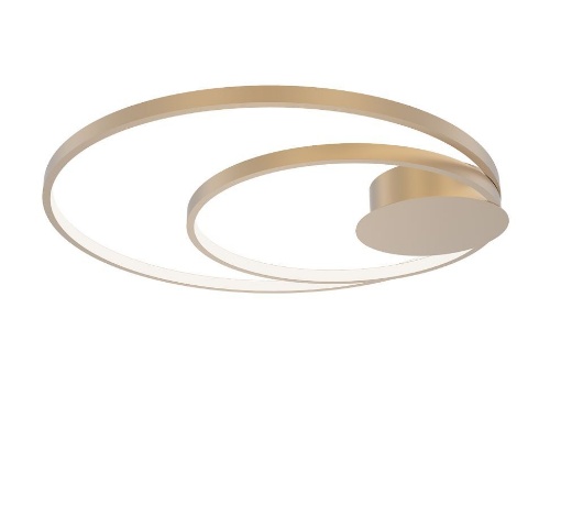 Immagine di Plafoniera Moderna Soffitto Parete Oro Cerchi Led 40w CCT