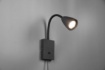 Immagine di Lampada Spot GU10 da Parete Nero con Braccio Orientabile Wanda Trio Lighting