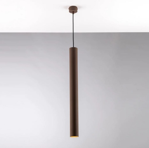 Immagine di Sospensione Penisola Cucina Cilindro Corten GU10 Led 60 cm