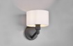 Immagine di Applique Nero con Paralume Tessuto Bianco Cassio Trio Lighting