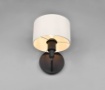 Immagine di Applique Nero con Paralume Tessuto Bianco Cassio Trio Lighting