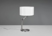 Immagine di Lampada da Tavolo Base Nichel e Paralume Tessuto Bianco Cassio Trio Lighting