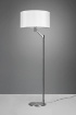 Immagine di Piantana Fusto Lineare Nichel con Paralume Tessuto Bianco Cassio Trio Lighting