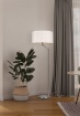 Immagine di Piantana Fusto Lineare Nichel con Paralume Tessuto Bianco Cassio Trio Lighting