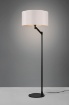 Immagine di Piantana Fusto Lineare Nero con Paralume Tessuto Bianco Cassio Trio Lighting