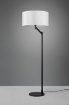 Immagine di Piantana Fusto Lineare Nero con Paralume Tessuto Bianco Cassio Trio Lighting