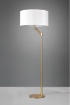 Immagine di Piantana Lineare Ottone con Paralume Tessuto Bianco Cassio Trio Lighting