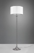 Immagine di Lampada da Terra Fusto Lineare Nichel con Paralume Tessuto Bianco Sabia Trio Lighting