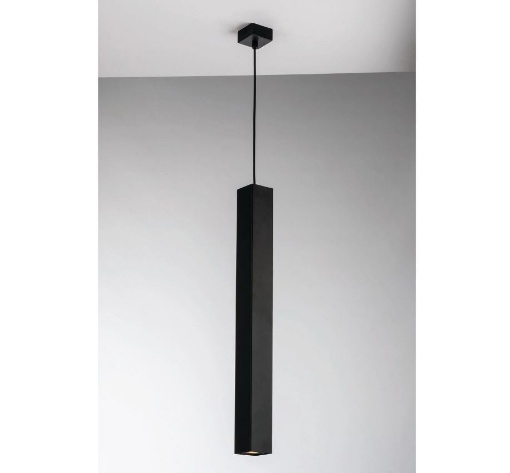 Immagine di Sospensione Penisola Cucina Quadrata Nero GU10 Led 60 cm