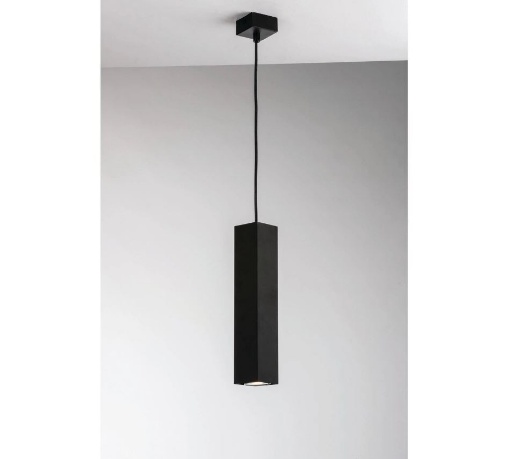 Immagine di Sospensione Penisola Cucina Quadrata 30 cm Nera GU10 Led