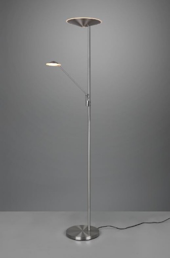 Picture of Piantana da Terra Doppia Fonte Led Touch Dimmer Brantford Nichel Trio Lighting