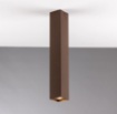 Immagine di Faretto Da Soffitto Tubo Quadrato 40 cm Metallo Corten Led GU10