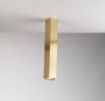 Immagine di Faretto Da Soffitto Tubo Quadrato 40 cm Metallo Oro Led GU10