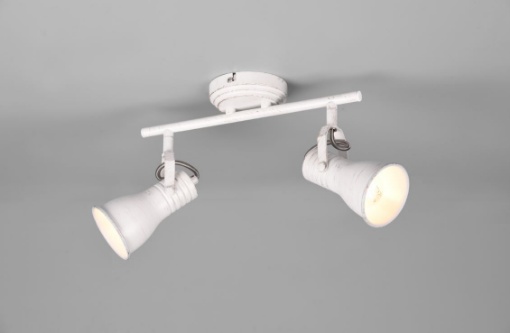 Immagine di Lampada 2 Faretti Spot Orientabili Industrial Steam Bianco Anticato Trio Lighting