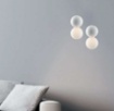 Picture of Sospensione In Gesso Sfera Vetro Bianco 1xG9 Led Per Salotto Bagno