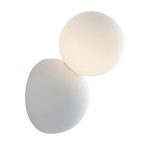 Immagine di Applique In Gesso Con Sfera Vetro Bianco 1xG9 Led