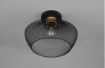 Immagine di Plafoniera Industrial Paralume Gabbia Metallo Nero Valeria Trio Lighting