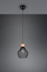 Immagine di Piccola Lampada a Sospensione Paralume Gabbia Metallo Nero Valeria Trio Lighting