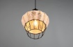 Immagine di Piccola Sospensione Paralume Intreccio Rattan Finitura Naturale Borka Trio Lighting