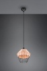 Immagine di Sospensione Singola Paralume Intreccio Rattan Finitura Naturale Borka Trio Lighting