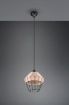 Immagine di Sospensione Singola Paralume Intreccio Rattan Finitura Naturale Borka Trio Lighting