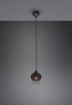 Immagine di Piccola Sospensione Nera Paralume Intreccio Fibra Naturale Borka Trio Lighting