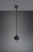 Immagine di Piccola Sospensione Nera Paralume Intreccio Fibra Naturale Borka Trio Lighting