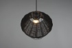 Immagine di Sospensione Nera Paralume Intreccio Fibra Naturale Borka Trio Lighting