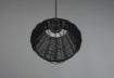 Immagine di Sospensione Nera Paralume Intreccio Fibra Naturale Borka Trio Lighting