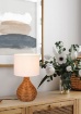 Immagine di Lumetto in Reticolato Rattan Naturale con Paralume Bianco Sprout Trio Lighting