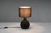 Immagine di Lumetto in Reticolato Rattan Naturale con Paralume Nero Sprout Trio Lighting