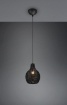 Immagine di Sospensione Nera Paralume Singolo Reticolato Rattan Naturale Sprout Trio Lighting