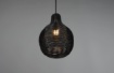 Immagine di Sospensione Nera Paralume Singolo Reticolato Rattan Naturale Sprout Trio Lighting