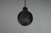 Immagine di Sospensione Nera Paralume Singolo Reticolato Rattan Naturale Sprout Trio Lighting