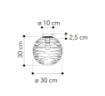 Immagine di Plafoniera Sfera Boccia Vetro Ondulato Trasparente Diam. 30 cm