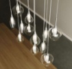 Immagine di Lampadario Salotto Moderno 3 Luci Ampolle Vetro Trasparente Bianco