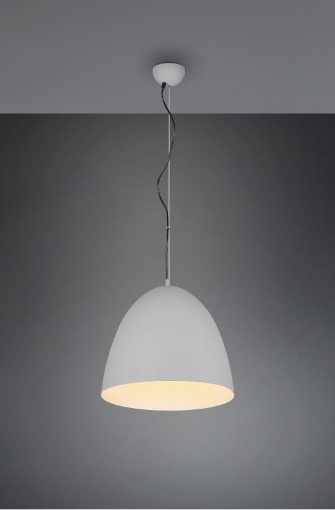 Immagine di Lampada a Sospensione Campana Metallo Bianco Tilda Ø40 cm Trio Lighting