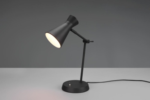 Immagine di Lampada da Scrivania Snodabile Enzo Paralume Cono Nero Trio Lighting